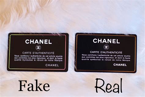 chanel real vs fake|authenticity card Chanel.